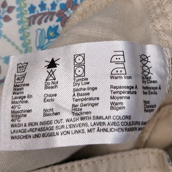 Vintage Y2K Esprit 100% Linen Sailor Style Button Front Wide Waistband Capris - Picture 6 of 13